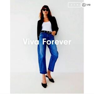 AYR The Beat Barrel Women's Cropped Blue Jeans